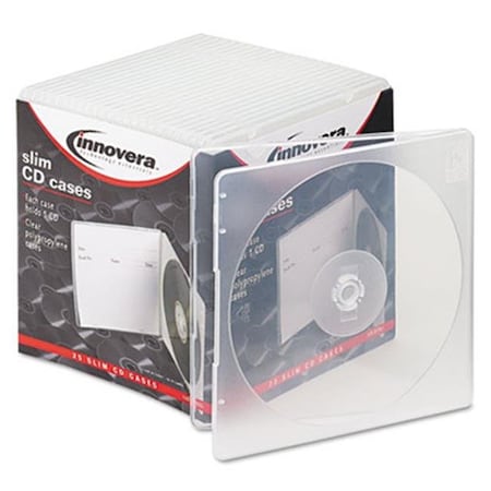 Innovera 81900 Slim CD Case; Clear; 25-Pack